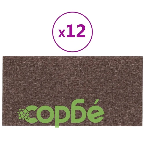 Стенни панели, 12 бр, таупе,60x30 см, плат, 2,16 м² ➤ топ цена ➤ sorbe.bg