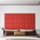 Стенни панели 12 бр червени 60x30 см изкуствена кожа 2,16 кв.м.