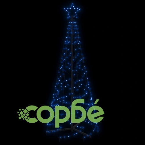 Коледна елха конус, синьо, 200 LED, 70x180 см ➤ топ цена ➤ sorbe.bg