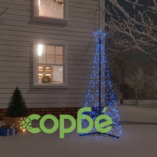 Коледна елха конус, синьо, 200 LED, 70x180 см ➤ топ цена ➤ sorbe.bg