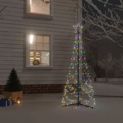 Коледна елха конус, цветно, 200 LED, 70x180 см