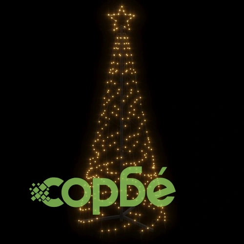 Коледна елха конус, топло бяло, 200 LED, 70x180 см ➤ топ цена ➤ sorbe.bg