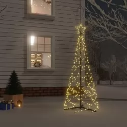 Коледна елха конус, топло бяло, 200 LED, 70x180 см