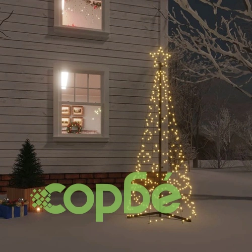 Коледна елха конус, топло бяло, 200 LED, 70x180 см ➤ топ цена ➤ sorbe.bg