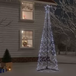 Коледна елха конус, студено бяло, 500 LED, 100x300 см
