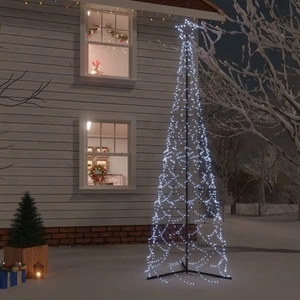 Коледна елха конус, студено бяло, 500 LED, 100x300 см