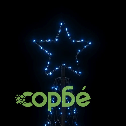 Коледна елха конус, синя, 500 LED, 100x300 см ➤ топ цена ➤ sorbe.bg