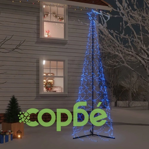 Коледна елха конус, синя, 500 LED, 100x300 см ➤ топ цена ➤ sorbe.bg