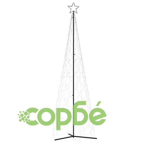 Коледна елха конус, цветна, 500 LED, 100x300 см ➤ топ цена ➤ sorbe.bg