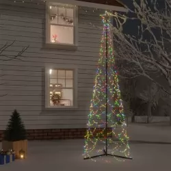 Коледна елха конус, цветна, 500 LED, 100x300 см