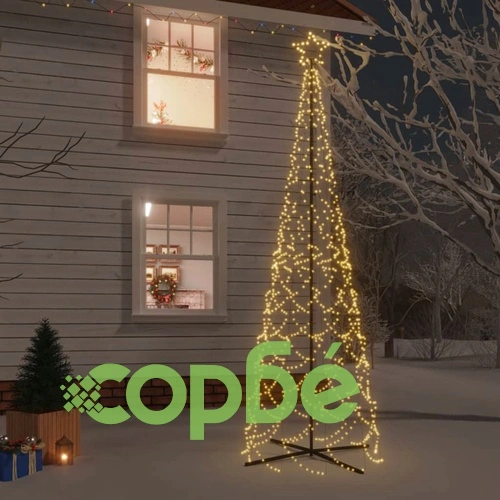 Коледна елха конус, топло бяло, 500 LED, 100x300 см ➤ топ цена ➤ sorbe.bg