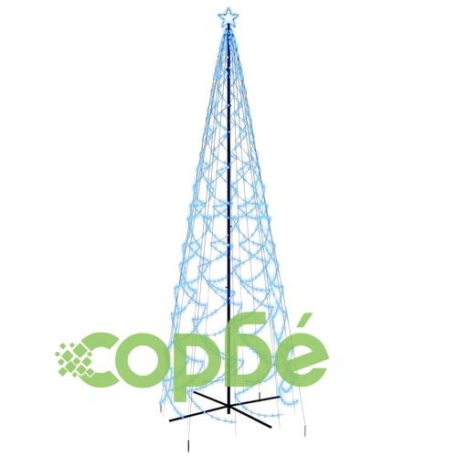 Коледна елха конус, синя, 1400 LED, 160x500 см ➤ топ цена ➤ sorbe.bg