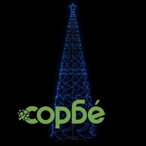 Коледна елха конус, синя, 1400 LED, 160x500 см ➤ топ цена ➤ sorbe.bg