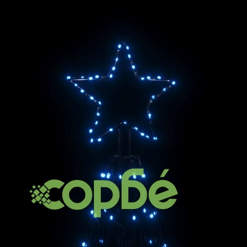 Коледна елха конус, синя, 1400 LED, 160x500 см ➤ топ цена ➤ sorbe.bg