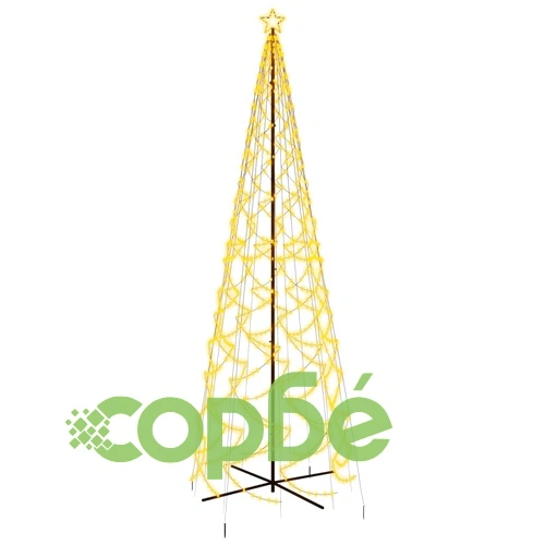 Коледна елха конус, топло бяло, 1400 LED, 160x500 см ➤ топ цена ➤ sorbe.bg