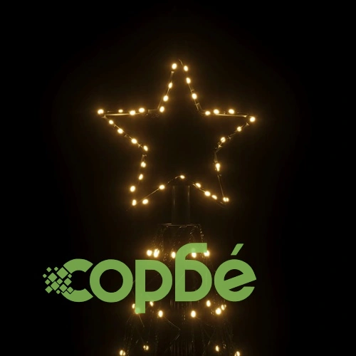 Коледна елха конус, топло бяло, 1400 LED, 160x500 см ➤ топ цена ➤ sorbe.bg