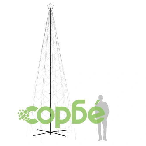 Коледна елха конус, топло бяло, 1400 LED, 160x500 см ➤ топ цена ➤ sorbe.bg
