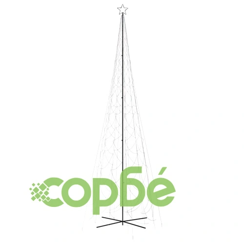Коледна елха конус, студено бяло, 3000 LED, 230x800 см ➤ топ цена ➤ sorbe.bg