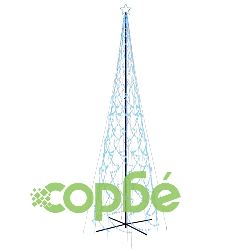 Коледна елха конус, синя, 3000 LED, 230x800 см ➤ топ цена ➤ sorbe.bg