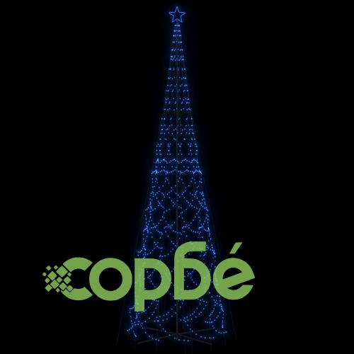 Коледна елха конус, синя, 3000 LED, 230x800 см ➤ топ цена ➤ sorbe.bg