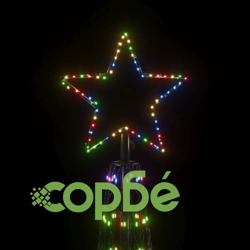 Коледна елха конус, цветна, 3000 LED, 230x800 см ➤ топ цена ➤ sorbe.bg