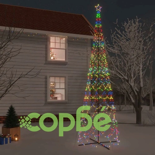 Коледна елха конус, цветна, 3000 LED, 230x800 см ➤ топ цена ➤ sorbe.bg