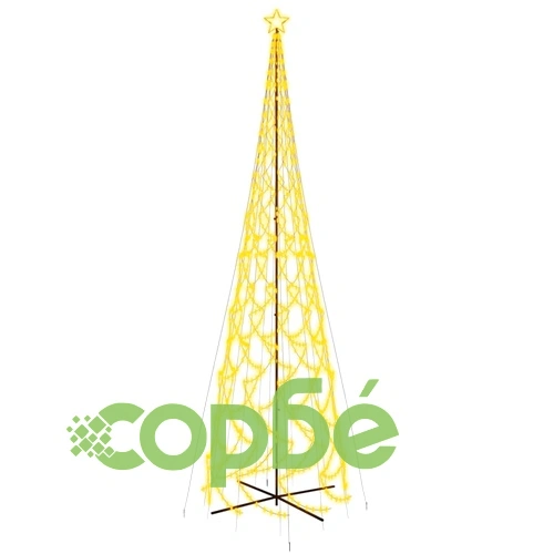 Коледна елха конус, топло бяло, 3000 LED, 230x800 см ➤ топ цена ➤ sorbe.bg