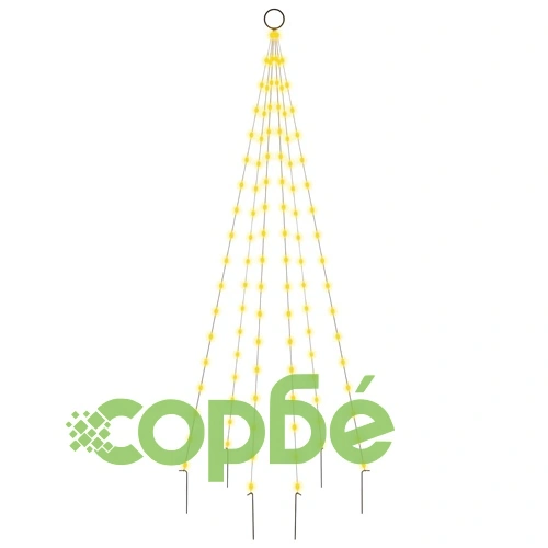Коледна елха на флагщок, топло бяло, 108 LED, 180 см ➤ топ цена ➤ sorbe.bg