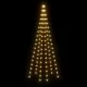 Коледна елха на флагщок, топло бяло, 108 LED, 180 см