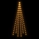 Коледна елха на флагщок, топло бяло, 108 LED, 180 см