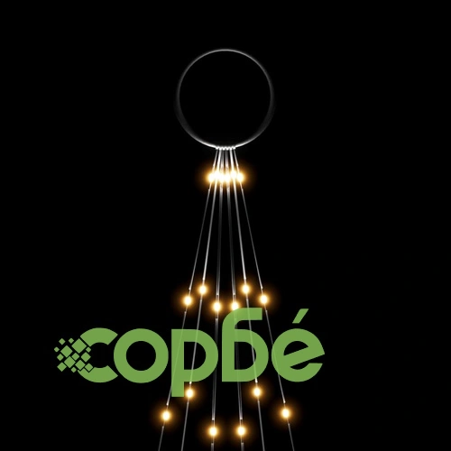 Коледна елха на флагщок, топло бяло, 108 LED, 180 см ➤ топ цена ➤ sorbe.bg