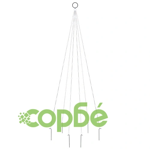 Коледна елха на флагщок, студено бяло, 108 LED, 180 см ➤ топ цена ➤ sorbe.bg