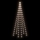 Коледна елха на флагщок, студено бяло, 108 LED, 180 см
