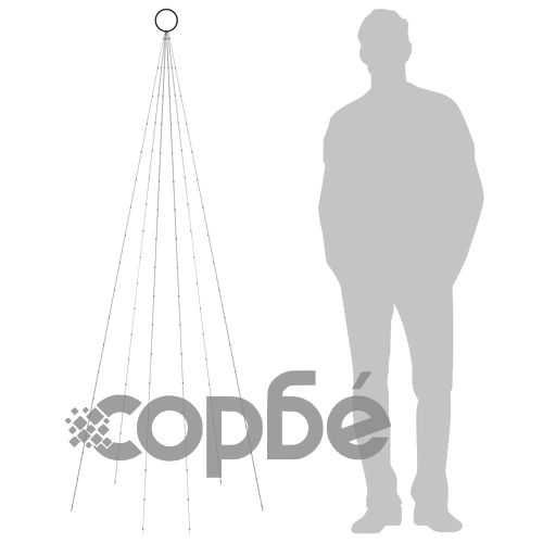 Коледна елха на флагщок, студено бяло, 108 LED, 180 см ➤ топ цена ➤ sorbe.bg