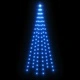 Коледна елха на флагщок, синьо, 108 LED, 180 см