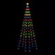 Коледна елха на флагщок, цветно, 108 LED, 180 см