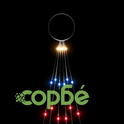 Коледна елха на флагщок, цветно, 108 LED, 180 см ➤ топ цена ➤ sorbe.bg