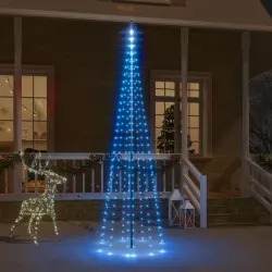 Коледна елха на флагщок, синьо, 310 LED, 300 см