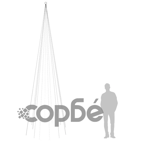 Коледна елха на флагщок, студено бяло, 732 LED, 500 см ➤ топ цена ➤ sorbe.bg