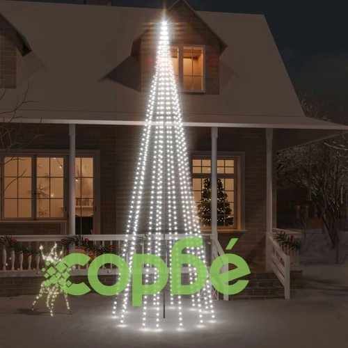 Коледна елха на флагщок, студено бяло, 732 LED, 500 см ➤ топ цена ➤ sorbe.bg