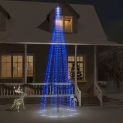 Коледна елха на флагщок, синьо, 732 LED, 500 см