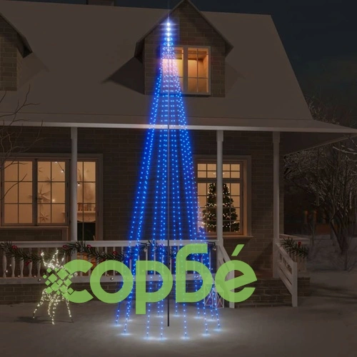 Коледна елха на флагщок, синьо, 732 LED, 500 см ➤ топ цена ➤ sorbe.bg