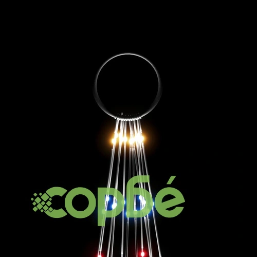 Коледна елха на флагщок, цветно, 732 LED, 500 см ➤ топ цена ➤ sorbe.bg