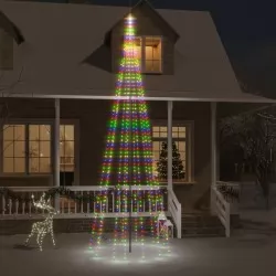 Коледна елха на флагщок, цветно, 732 LED, 500 см
