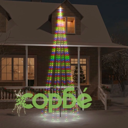 Коледна елха на флагщок, цветно, 732 LED, 500 см ➤ топ цена ➤ sorbe.bg