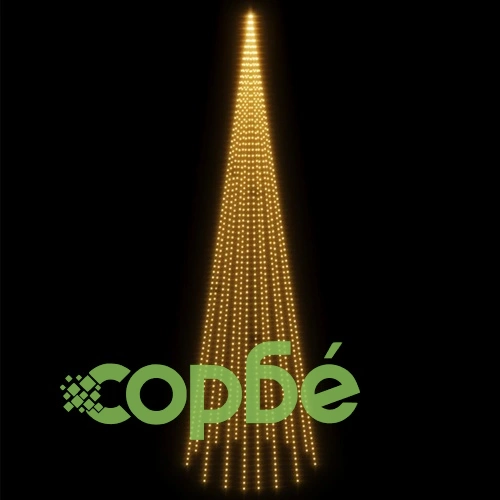 Коледна елха на флагщок, топло бяло, 1134 LED, 800 см ➤ топ цена ➤ sorbe.bg