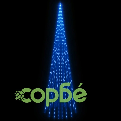 Коледна елха на флагщок, синьо, 1134 LED, 800 см ➤ топ цена ➤ sorbe.bg