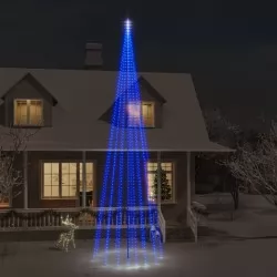 Коледна елха на флагщок, синьо, 1134 LED, 800 см