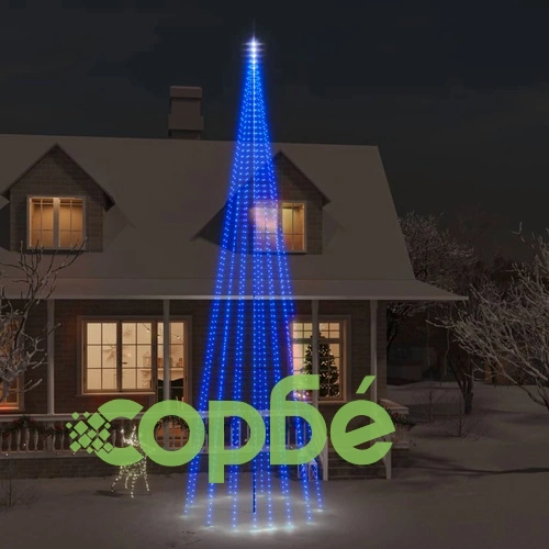 Коледна елха на флагщок, синьо, 1134 LED, 800 см ➤ топ цена ➤ sorbe.bg