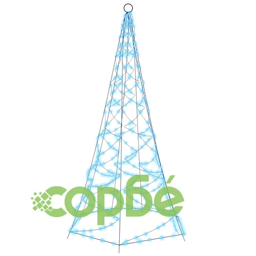 Коледна елха на флагщок, синьо, 200 LED, 180 см ➤ топ цена ➤ sorbe.bg